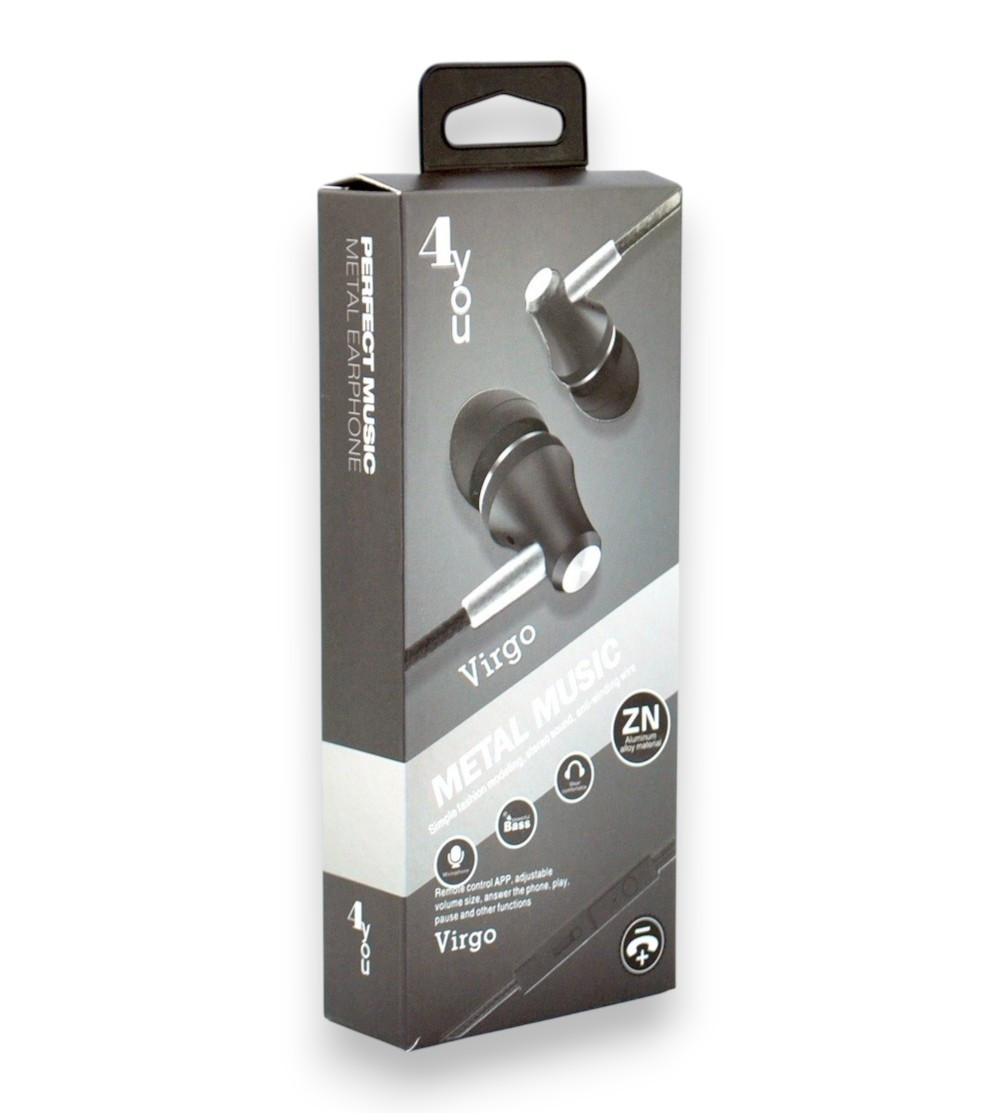 Навушники дротові 4you VIRGO (тканинний шнур) black