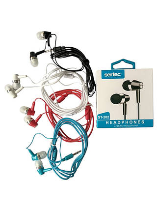 Навушники провідні Sertec ST-202 White (силіконовий шнур), фото 1