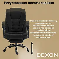 Комп'ютерне крісло до 150 кг DEXON AXIS з тканини зручне посилене офісне крісло керівника директора для кабінету офісу будинку Ч, фото 8
