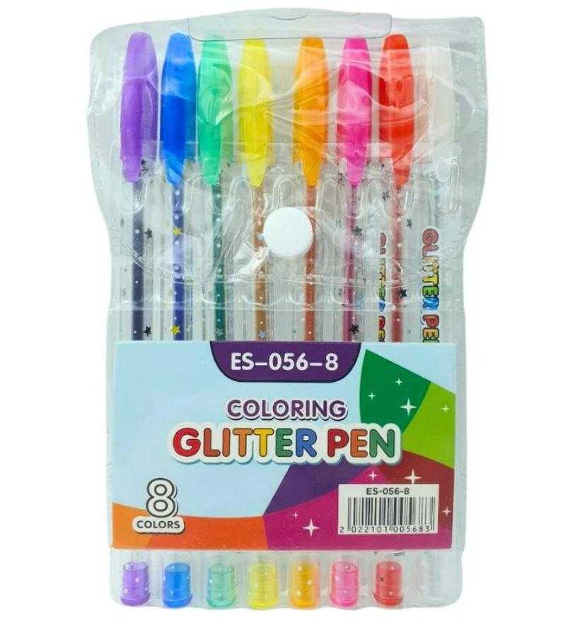 Набір гелевих ручок "JO" /ES056-8/, 8 кольорів, Glitter pen, фото 1