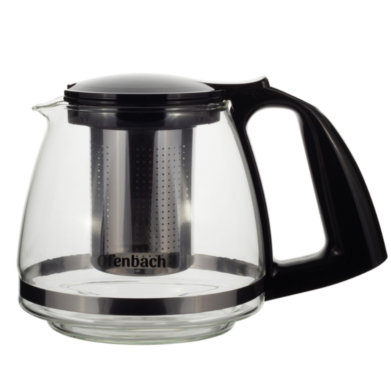 Скляний чайник для заварювання 750 мл Ofenbach з ситечком, фото 1