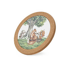 Підставка під гаряче "Rabbit" 20х1см із коркового дерева та доломіту Fissman