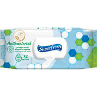 Популярний! Вологі серветки Superfresh Antibacterial з клапаном 72 шт. (4823071630510) - Краща якість тільки на Nukleon.com.ua
