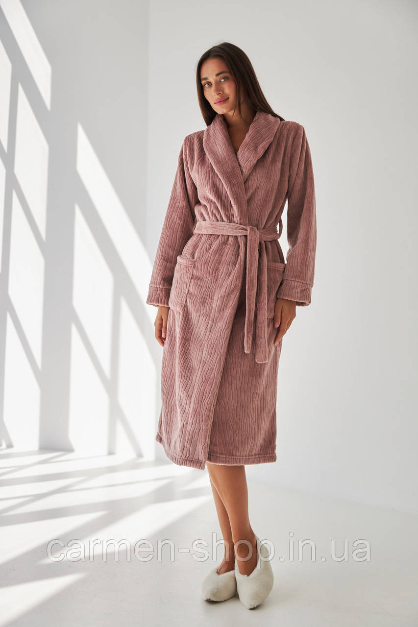 Халат жіночий довгий із плюшу 0228 Barwa Garments, фото 1