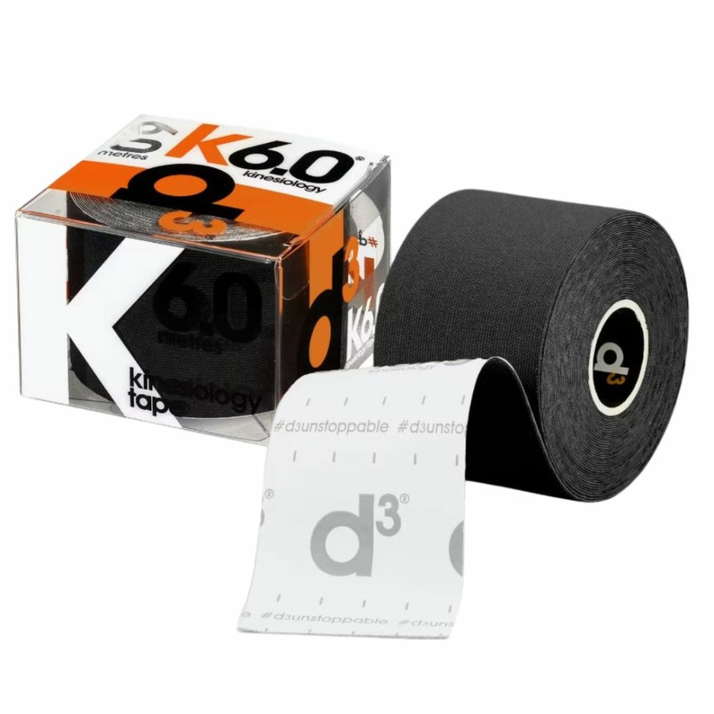 Кінезіо тейп D3 K6.0 (50 мм * 6 м) чорний