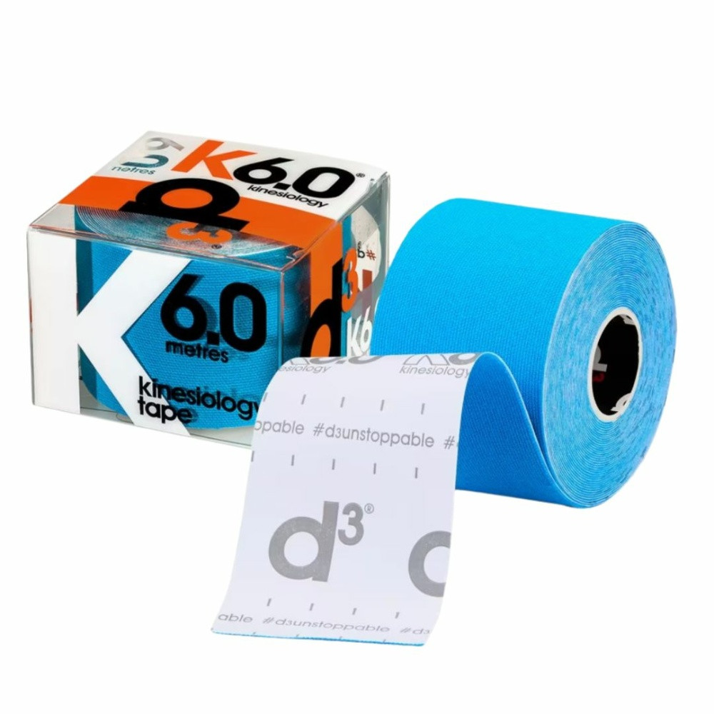 Кінезіо тейп D3 K6.0 (50 мм * 6 м) синій лід
