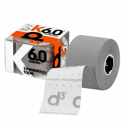Кінезіо тейп D3 K6.0 (50 мм * 6 м) сріблястий, фото 1