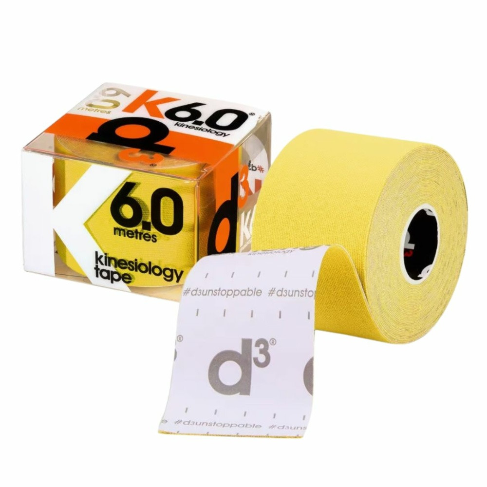 Кінезіо тейп D3 K6.0 (50 мм * 6 м) жовтий
