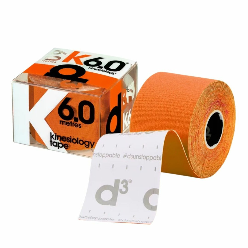 Кінезіо тейп D3 K6.0 (50 мм * 6 м) помаранчевий