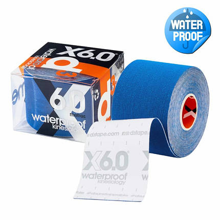 Кінезіо тейп водонепроникний D3 X6.0 Xtreme (50 мм * 6 м) електрик, фото 1