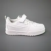 Білі демісезонні дитячі кеди з екошкіри з текстильною підкладкою