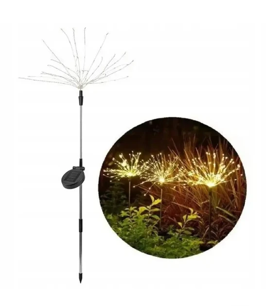 Вуличний садовий світильник на сонячній батареї Фейєрверк 60 LED HA-37 Jw, фото 1