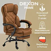 Комп'ютерне крісло до 150 кг DEXON PRIME з екошкіри зручне посилене офісне крісло керівника директора для кабінету офісу будинку К, фото 2