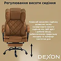 Комп'ютерне крісло до 150 кг DEXON PRIME з екошкіри зручне посилене офісне крісло керівника директора для кабінету офісу будинку К, фото 8