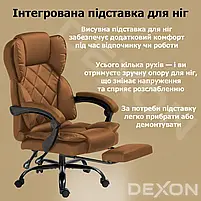 Комп'ютерне крісло до 150 кг DEXON PRIME з екошкіри зручне посилене офісне крісло керівника директора для кабінету офісу будинку К, фото 9