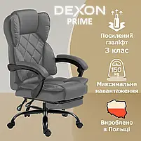 Комп'ютерне крісло до 150 кг DEXON PRIME з екошкіри зручне посилене офісне крісло керівника директора для кабінету офісу будинку С, фото 2