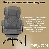 Комп'ютерне крісло до 150 кг DEXON PRIME з екошкіри зручне посилене офісне крісло керівника директора для кабінету офісу будинку С, фото 8