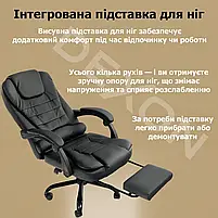 Комп'ютерне крісло до 150кг DEXON OPTIMA з екошкіри зручне посилене офісне крісло керівника директора для кабінету офісу будинку Ч, фото 9