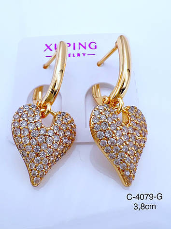 Сережки Xuping позолота, фото 1