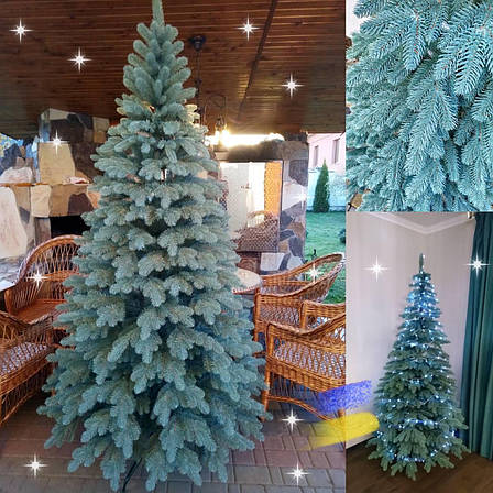 Преміум блакитна 2.1 м лита ялинка штучна, фото 1