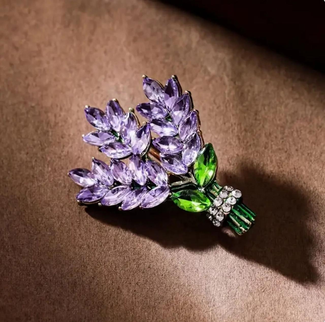 Брошка Букет лаванди BRS161, фото 1