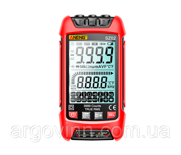 Мультиметр ANENG AN-SZ02, вимірювання: V, A, R, C, T, F, фото 1