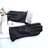 Жіночі рукавиці із оленячої шкіри. Якісні м'які перчатки із натуральної шкіри, фото 4