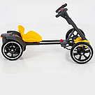 Дитячий електрокарт 110x58x60см, до 30 кг, M 6072, Жовтий / Електрокарт дитячий одномісний / Електрокартинг, фото 4