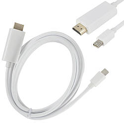 Конвертер з Mini DisplayPort (тато) на HDMI (тато) 1,8 м / Перехідник-адаптер mini DisplayPort - HDMI