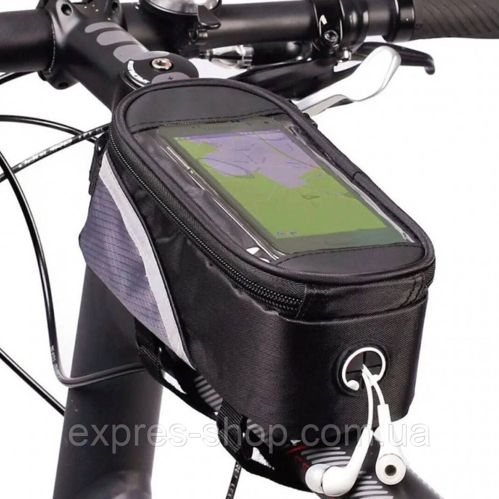 Велосумка на раму + місце під смартфон 6,5", VELORITM / Водонепроникна велосипедна сумка на раму, фото 1