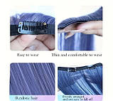 Треси накладні термовлокно рудий колір рівне на шпильках 56 см, фото 2