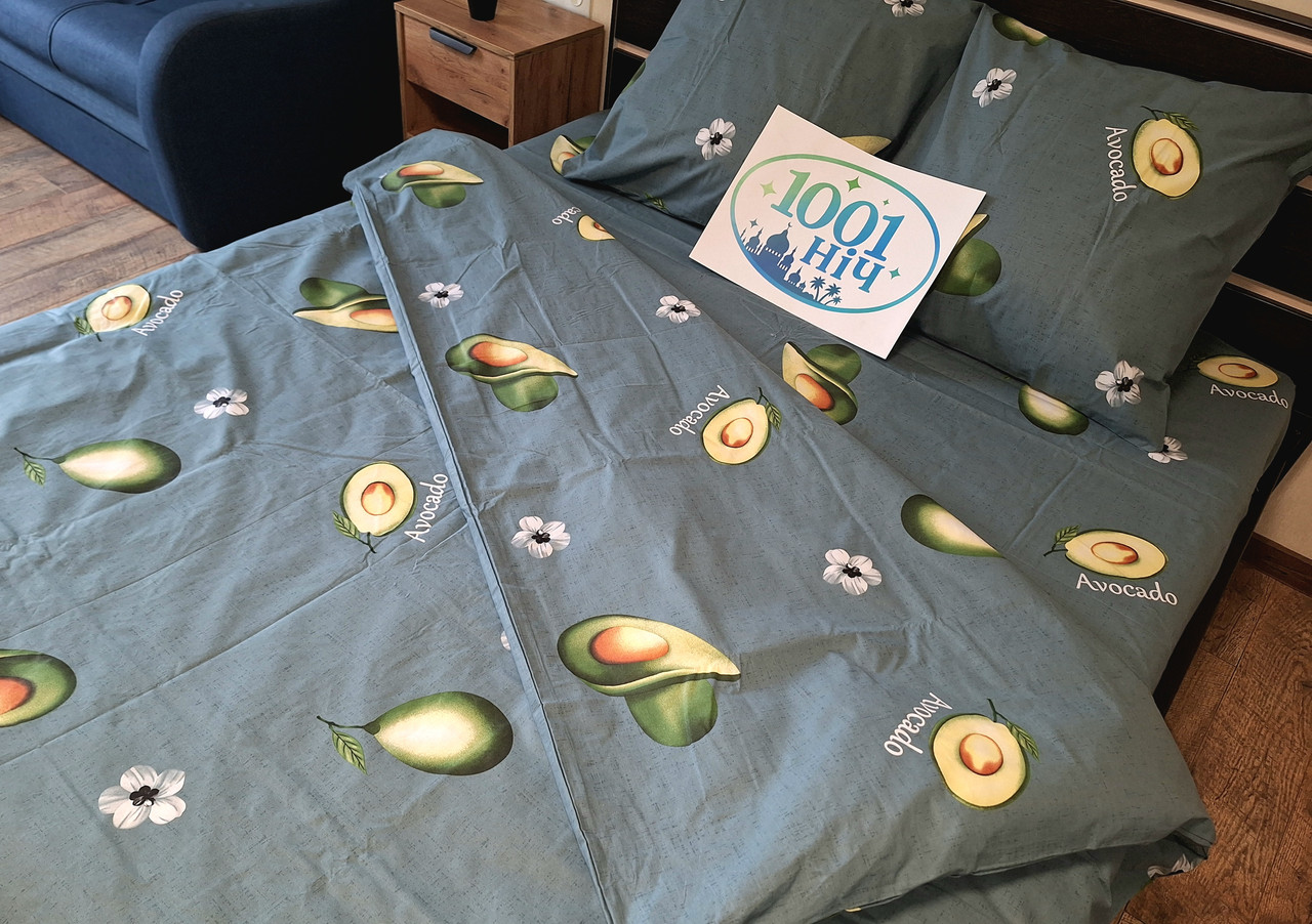 Набір постільної білизни Бязь Голд Люкс №бл558 Двуспальний розмір 200х220 на кнопках, фото 1