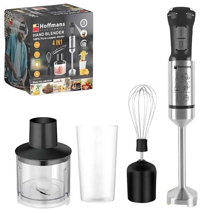 Блендер занурювальний електричний Hoffmans HM-8026 Багатофункціональний ручний кухонний подрібнювач 1000 Вт