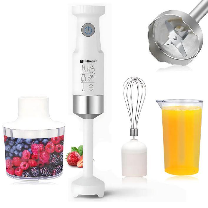 Блендер занурювальний електричний Hoffmans HM-8042 Багатофункціональний ручний кухонний подрібнювач 600 Вт