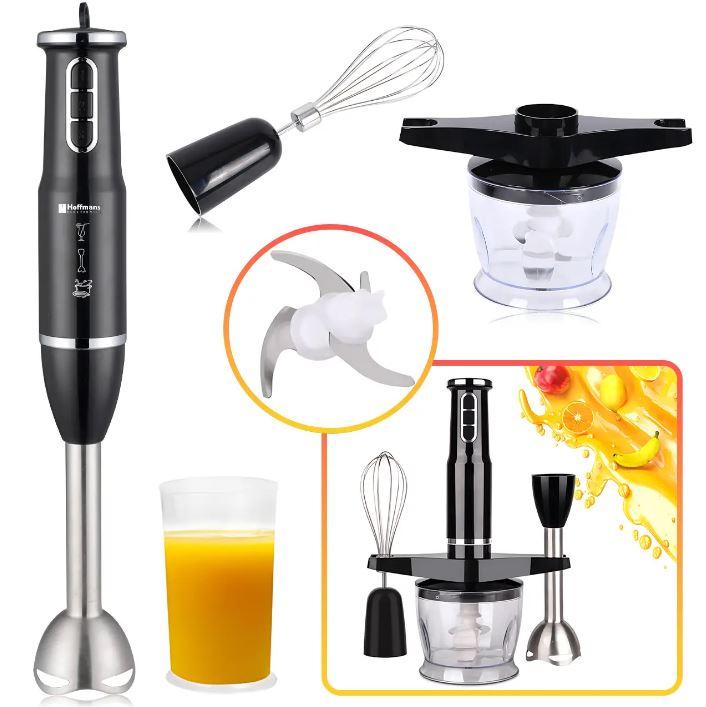 Блендер занурювальний електричний Hoffmans HM-8029 Багатофункціональний ручний кухонний подрібнювач 1000 Вт