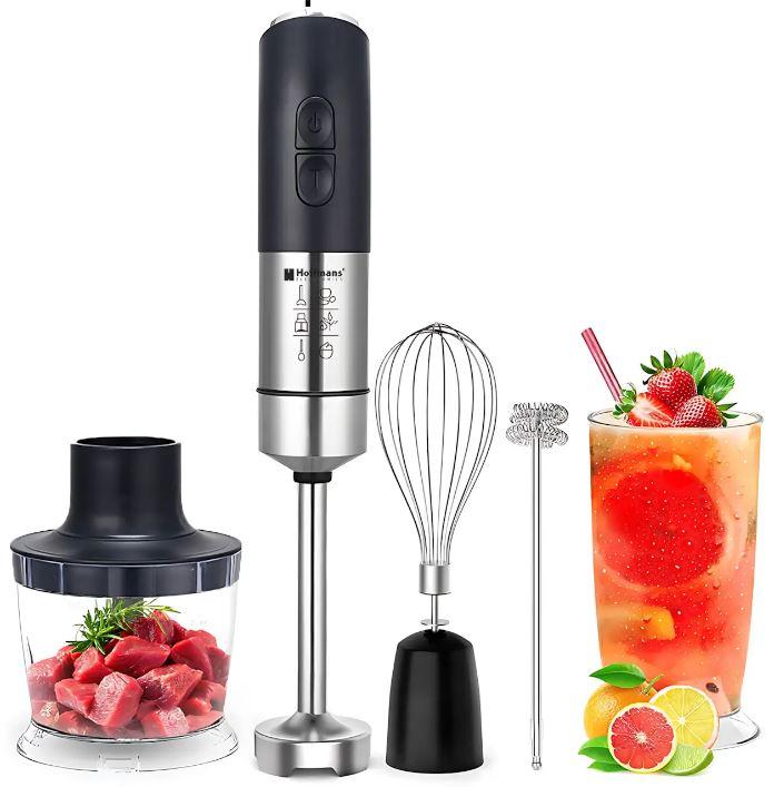 Блендер занурювальний Hoffmans HM-8043 електричний ручний кухонний подрібнювач 800 Вт