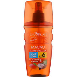 Засіб для засмаги Біокон Олія Активна засмага Кокос і манго SPF-6 160 мл (4820160039735) - оригінал