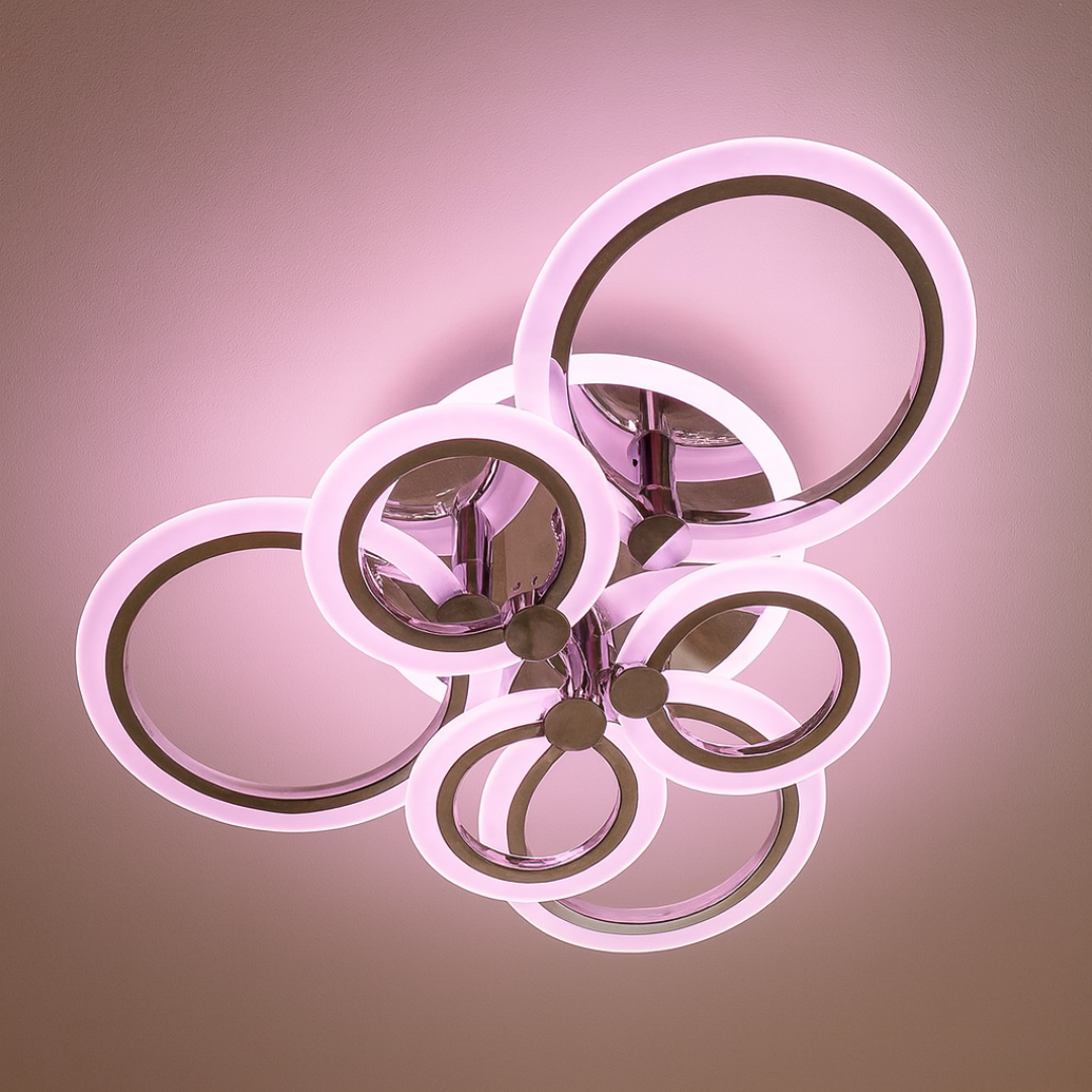 Універсальна стельова люстра лед Diasha 110W до 20 м² колір Хром AD8022/3+3HR 3color, фото 1