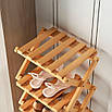Багатошарова поличка для взуття 4 яруси 54х26х26 см в передокої з міцної бамбукової деревини, фото 6