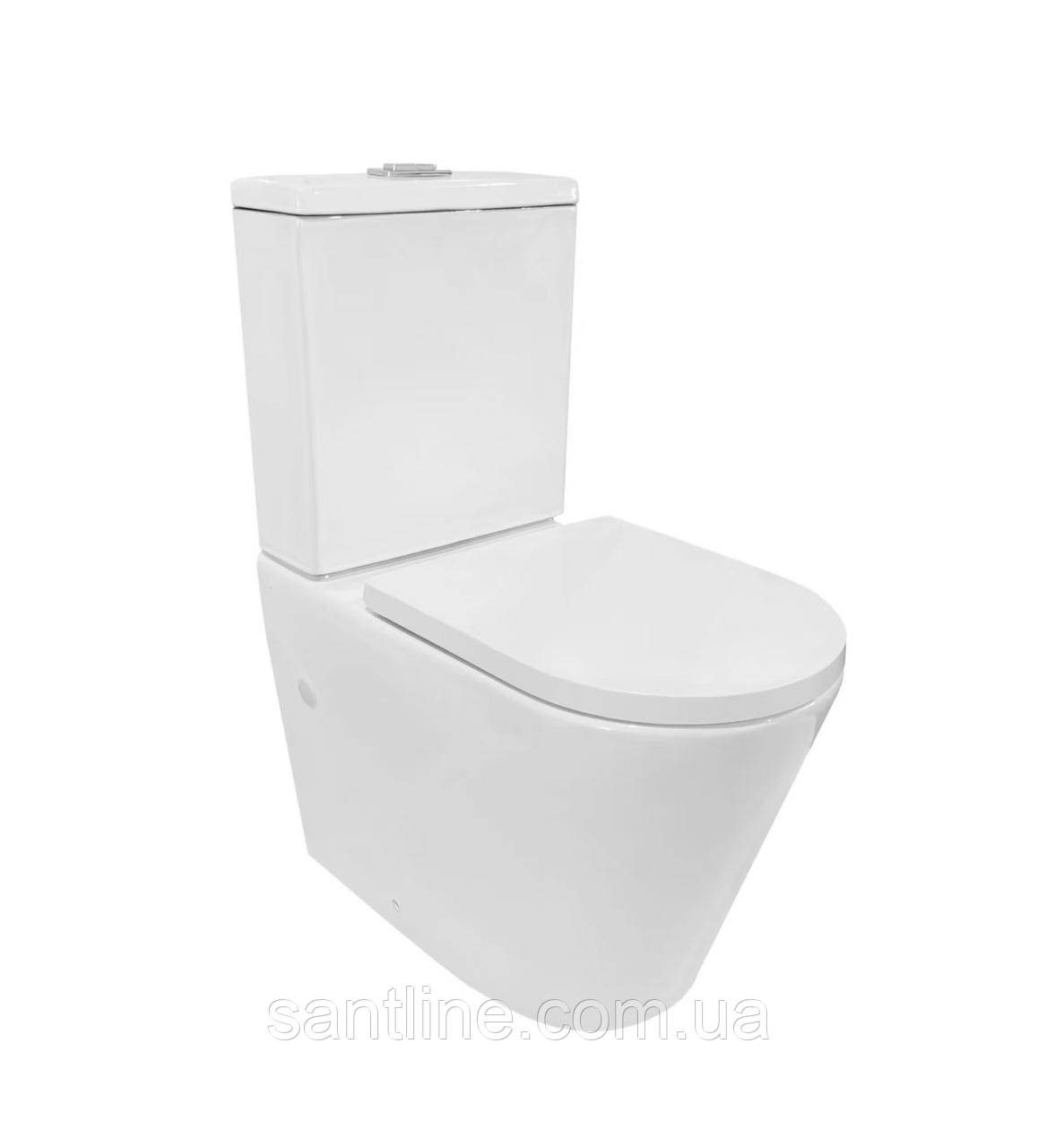 Унітаз безободковий Oleo HR 64*37.5*84 білий ( А0059475 ), фото 1