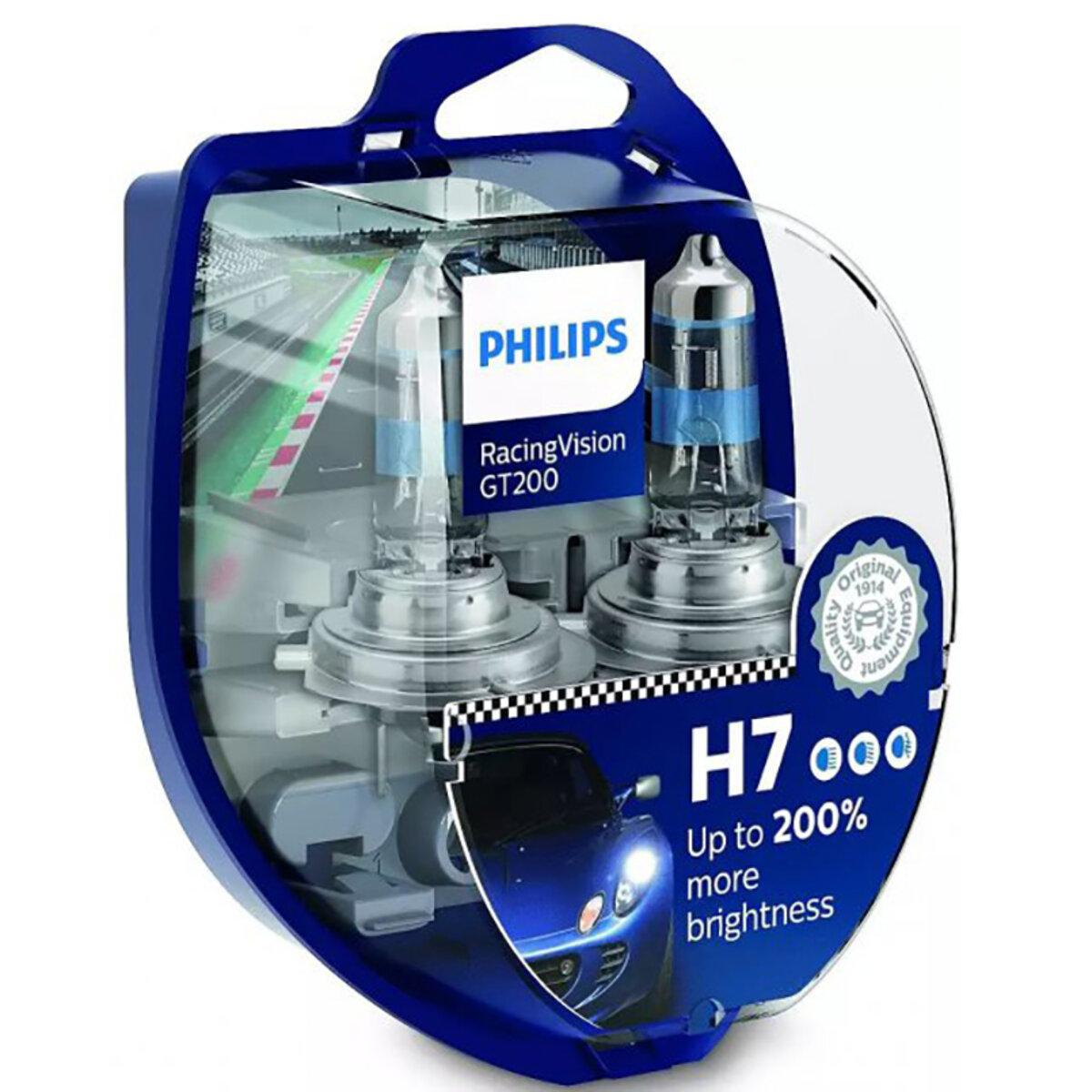 Галогенова лампа Philips H7 RacingVision GT200 12V 55W PX26d 12972RGTS2, фото 1