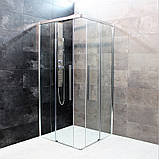 Душова кабіна 90х90х190 см квадратна без піддону DUSEL DL 194 Chrome розсувні двері прозоре скло 6 мм, фото 2