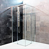 Душова кабіна 90х90х190 см квадратна без піддону DUSEL DL 194 Chrome розсувні двері прозоре скло 6 мм, фото 5
