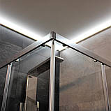 Душова кабіна 90х90х190 см квадратна без піддону DUSEL DL 194 Chrome розсувні двері прозоре скло 6 мм, фото 6