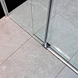 Душова кабіна 90х90х190 см квадратна без піддону DUSEL DL 194 Chrome розсувні двері прозоре скло 6 мм, фото 10