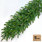 Хвойна гірлянда Forest лита 200 см зелена з салатовими кінчиками (ефект молодої хвої), упаковка 5 шт.