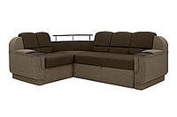 Кутовий диван Меркурій (255 × 185 см, коричневий з бежевим) ІМІ