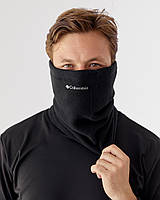 Баф зимовий Columbia чорний, тепла маска трансформер / Тактичний шарф-труба на шию, голову / Повсякденний захисний баф хомут