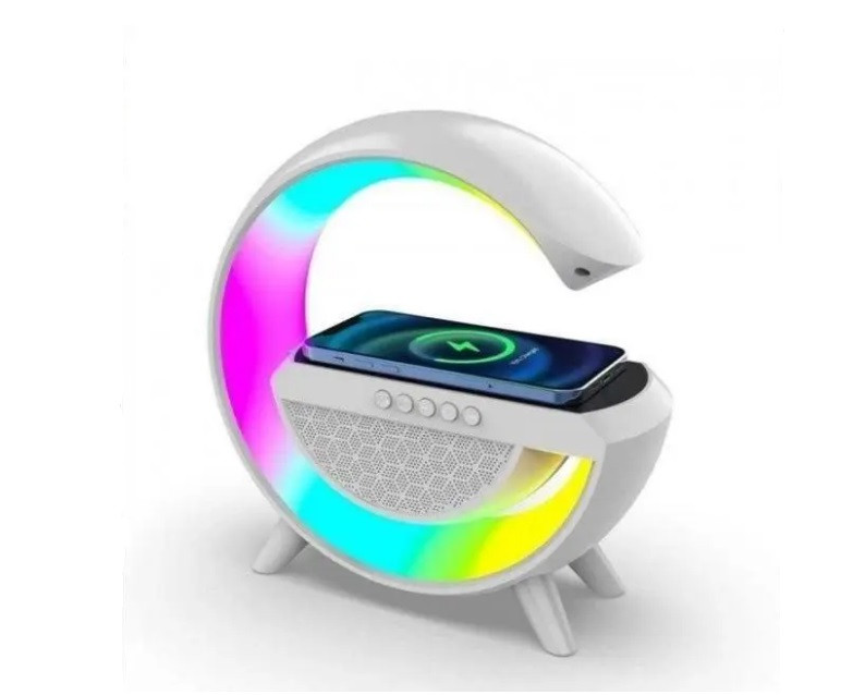 Нічник RGB BT-2301 світлодіодний музичний смарт-нічник годинник будильник колонка 3 Вт, фото 1