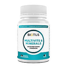 Мультивітаміни та мінерали, Multivits & Minerals, Biotus, 60 таблеток